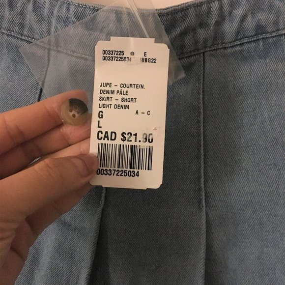 New Classic Simple Preppy Blue Jean Skirt - Picture 3 of 5